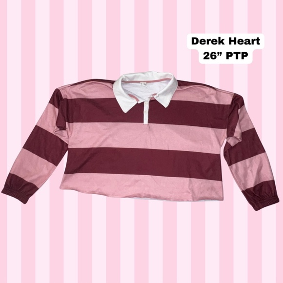 Rugby Polo Shirt | Striped Cropped Long Sleeve NWT - Picture 1 of 3